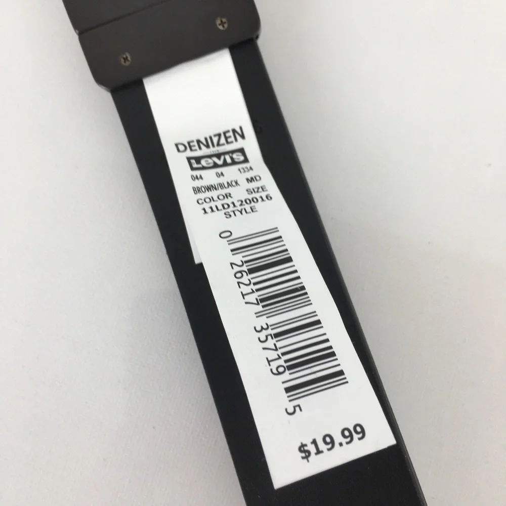Denizen Levis Reversible Belt Mens Size M 34-36 Black Brown Vegan Leather NEW